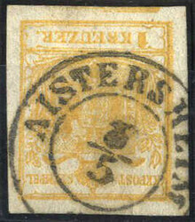 Aistersheim 3.5., 1 Kreuzer orangeocker mit ca. 1 cm Balken unten, ...