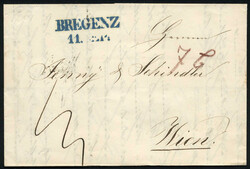 Bregenz, 1818 + 1841, zwei Vorphilabelege, der eine mit datumslosen ...