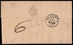 COD°.MAG°., 1849, lettera franca al confine a Livorno / Toscana, ...