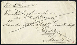 Indien 1882, Indien, Brief aus Calcutta über Brindisi nach Graz, ...