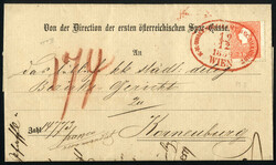 1845/49, Frankreich, zwei Portobriefe vom 10.6.1845 von Paris über ...