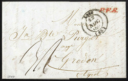 1844/50, Frankreich, zwei Portobriefe vom 12.11.1844 von Lyon nach ...