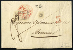 Triest 1837, Grenzfrancobrief vom 16.11.1837 von Triest über Antibes ...