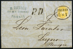1866, handgeschriebene Drucksache von 5.12.1866 von Triest nach Lugo, ...