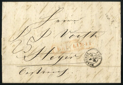 1853/54, Frankreich, Lot vier Portobriefe von Frankreich nach ...