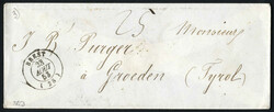 1853/57, Frankreich, Lot dreier Portobriefe aus Frankreich nach St. ...