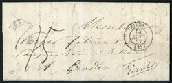 1853/57, Frankreich, Lot dreier Portobriefe aus Frankreich nach St. ...