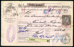 1890-95, sechs Paket-Begleitadressen (vier von Wien und je eine von ...