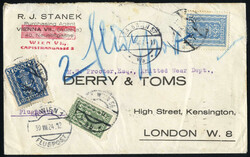 1924, Luftpostbrief von Wien 57 am 30.8. nach London ...