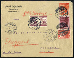 1925, Luftpost Brief von Innsbruck am 23.9. nach Chrudin ...
