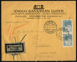 1933/1935, zwei Luftpost Briefe von Innsbruck am 10.6.1933 bzw. am 25 ...