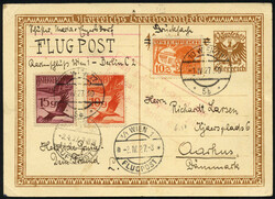 1927/1931, zwei Luftpostkarten, eine (Ganzsache zu 10 Gr.) als ...