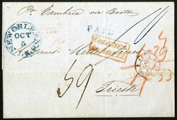 USA 1845, Brief aus New Orleans am 5.10. nach Triest (Österreich), ...