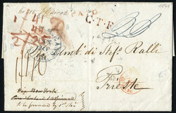 USA 1841, Brief aus New Orleans am 20.3. über Le Havre und Paris ...