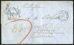 Argentinien 1862, kompletter Portobrief vom 13.12.1862 von Buenos ...