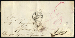 1853/62; Schweiz, Lot vier Portobriefe: einer vom 17.7.1858 von ...
