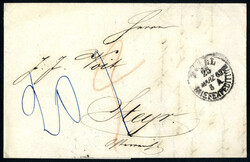 1853/62; Schweiz, Lot vier Portobriefe: einer vom 17.7.1858 von ...