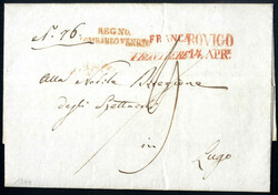 1832/45 insieme di tre lettere per lo Stato Pontificio rese franco ...