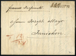 Schweiz 1822/32: zwei Teilfrancobriefe vom 11.6.1822 von Zürich nach ...