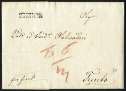 Schweiz 1822/32: zwei Teilfrancobriefe vom 11.6.1822 von Zürich nach ...