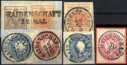 Haidenschaft, 1850/64, (Müller 939a Punkte 50, 939b Punkte 12,10,6 ...