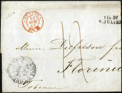 1848, zwei Briefe von Genf nach Florenz, beide über "VIA DI / S. ...