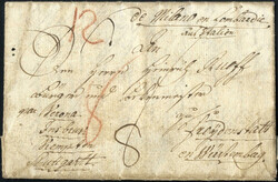 1800, lettera "de Milano" il 14.2 passando per Verona, Insbruck, ...