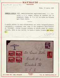 1947, lettera aerea da Volzano il 17.3 per Hinsdale (USA)affrancata ...