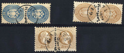 1863/67, drei Prachtpaare, je mit unterschiedlichen Stempeln ...