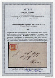 1858, 2 Kreuzer dunkelgelb Type I, wundervoll frische und ...