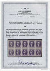 1867, 1,05 Kreuzer grauviolett Type I e, Wirkungsvoller ...