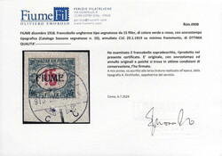 1919, Segnatasse d´Ungheria del 1915 soprasatampati "FIUME", serie ...
