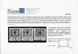 1918, Segnatasse d´Ungheria del 1908 soprastampati "FIUME", serie ...