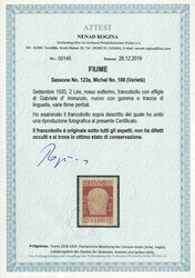 1920, D´Annunzio, 2 l. rosso solferino, nuovo con leggera traccia di ...