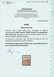 1918/1919, Mietitori con soprastampa FIUME a mano del IV tipo, 2 f. ...