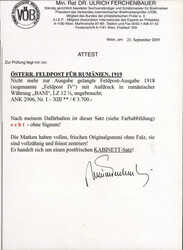 1918, Kopfbild Kaiser Karl mit Aufdruck in rumänischer Währung ...