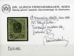 1920/21, 3 Kr. Wappenzeichnung, dunkelgrün/scharzgrün, mit ...