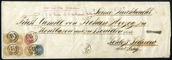 1864, großformatiges rekommandiertes Briefkuvert der 6. ...