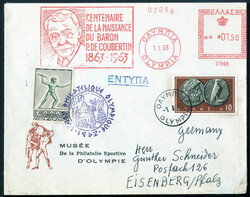 1963, 100 Jahre der Geburt von De Coubertin, Essai des ...