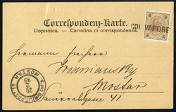 COL VAPORE 1899, Correspondenzkarte vom 18.2.1899 von Pozdrav izTona ...