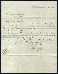 1876, entire letter sheet dated 1.8.1876 from Dundee to Santa Ana ...