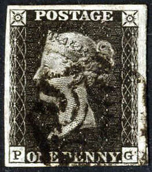 2865100: Great Britain 1840 1d black