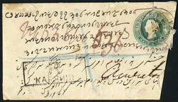 1883, ½ Anna Ganzsachenumschlag mit rückseitiger Zusatzfrankatur ¼ ...