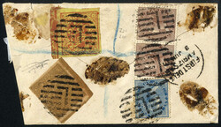 1883, ½ Anna Ganzsachenumschlag mit rückseitiger Zusatzfrankatur ¼ ...