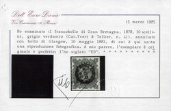 1878, Queen Victoria 10 Shillings graugrünlich, gestempelt Glasgow, ...