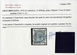 1878, Queen Victoria 10 Shillings grünlichgrau, gestempelt Glasgow, ...