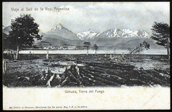 1891, Tierra del Fuego 10 Centavos, Briefstück mit violett ...