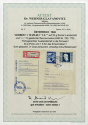1946, LEOBEN 1/10.VIII.46 / *3b, Brückenstempel auf mit 50 Gr. ...