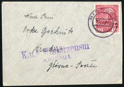 1914, kleiner Brief, frankiert mit 10 Heller, mit Brückenstempelvon ...