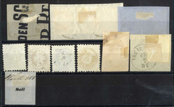 KLAGNFURT, Lot 6 Briefstücke und 4 lose Marken der Ausgabe 1867 mit ...